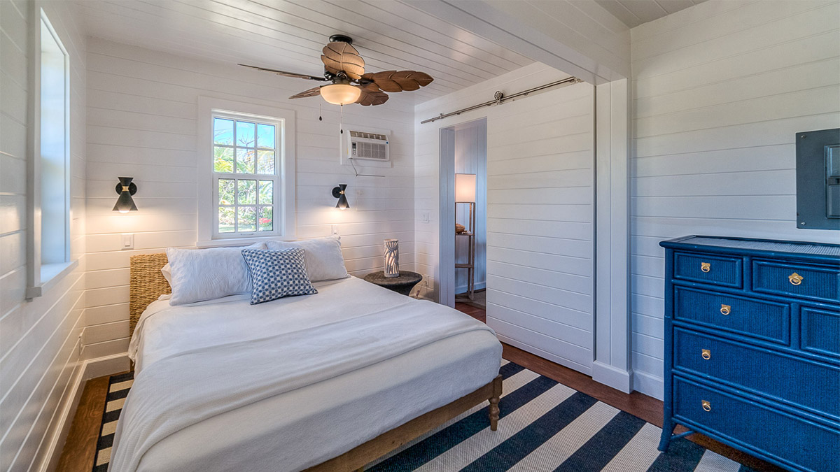 bedroom at Honeydew vacation rental cottage on Guana Cay